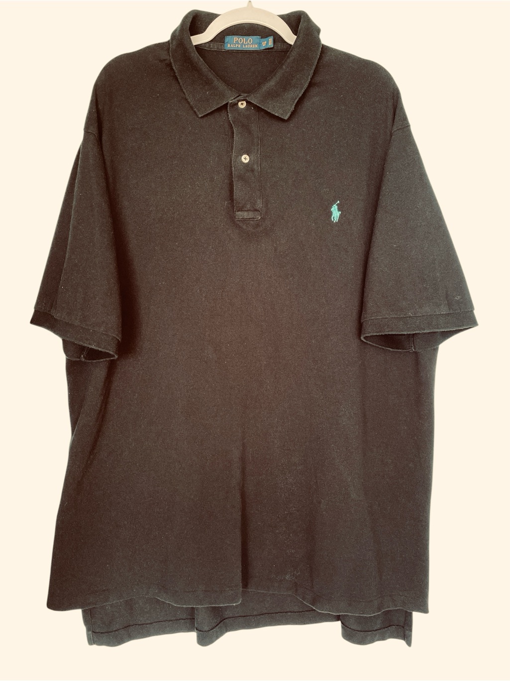 Polo Ralph Lauren Black Polo Shirt Embroidered Pony Logo Men 2xb Big & Tall